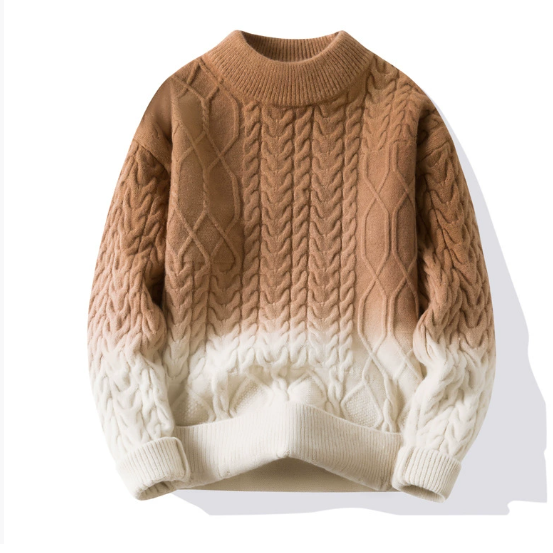 2025年冬の新登場、グラデーションデザインのメンズセーター